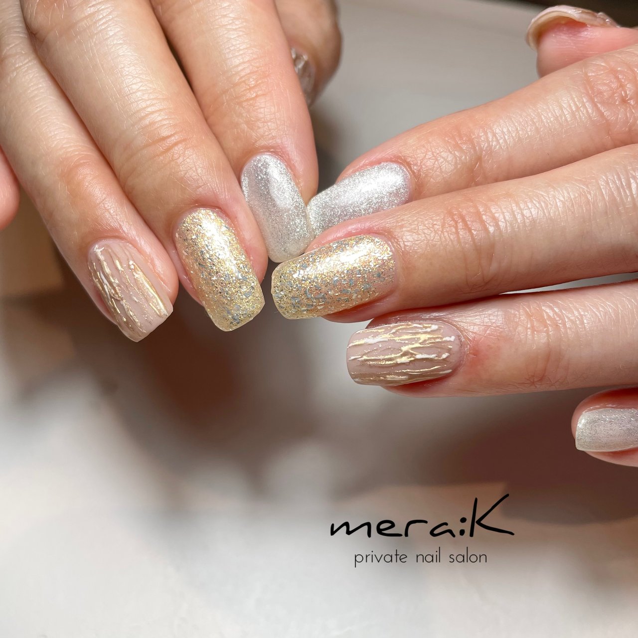 冬 お正月 クリスマス ブライダル ホワイト Mera Kのネイルデザイン No ネイルブック