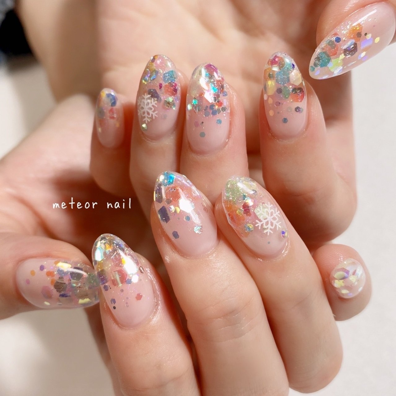 冬 ハンド グラデーション ホログラム ラメ Meteornail ミーティアネイルのネイルデザイン No ネイルブック