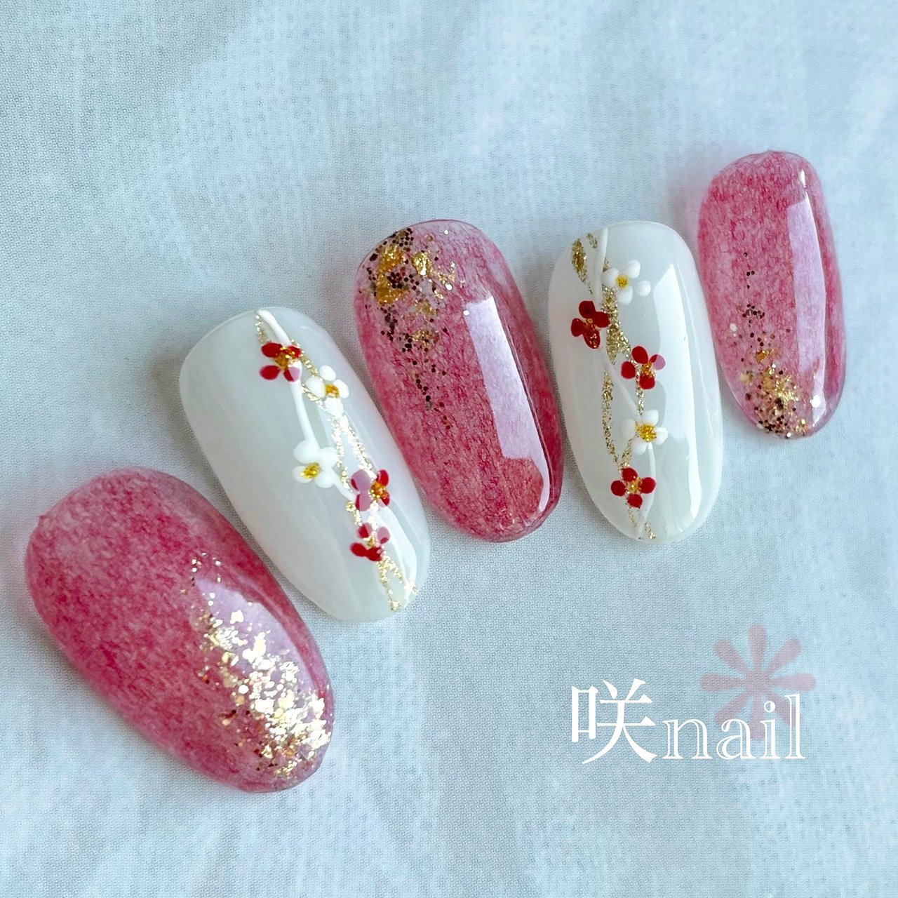 お正月 成人式 オフィス デート ハンド 咲nail サキネイル のネイルデザイン No ネイルブック