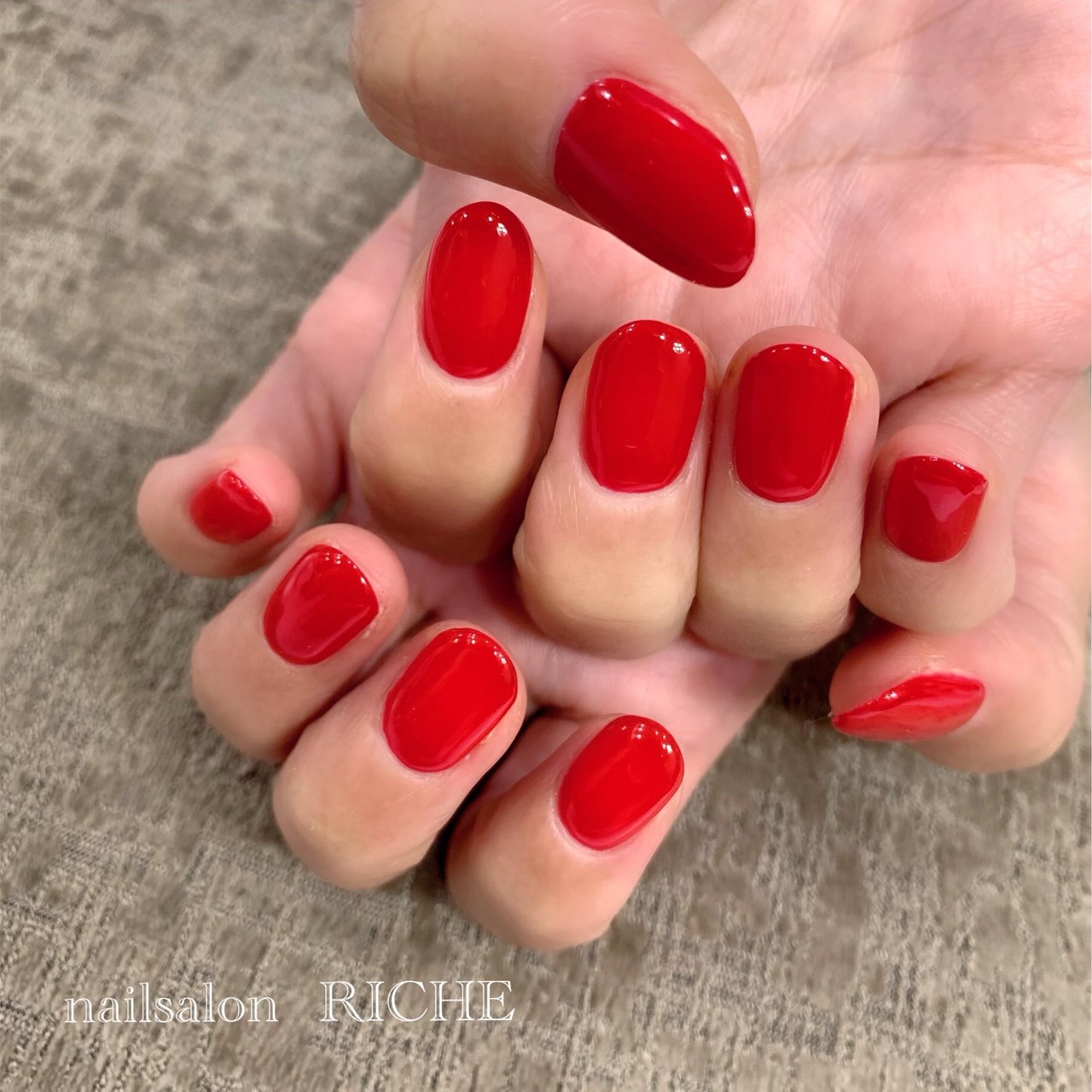 冬 クリスマス ハンド ワンカラー ミディアム Nailsalon Richeのネイルデザイン No ネイルブック