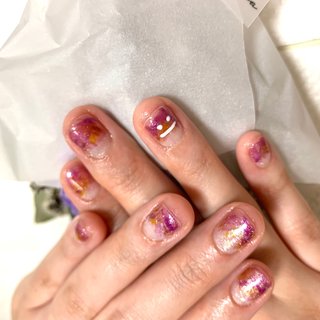 22年 新着順 パープルマーブルネイルのネイルデザイン ネイルブック