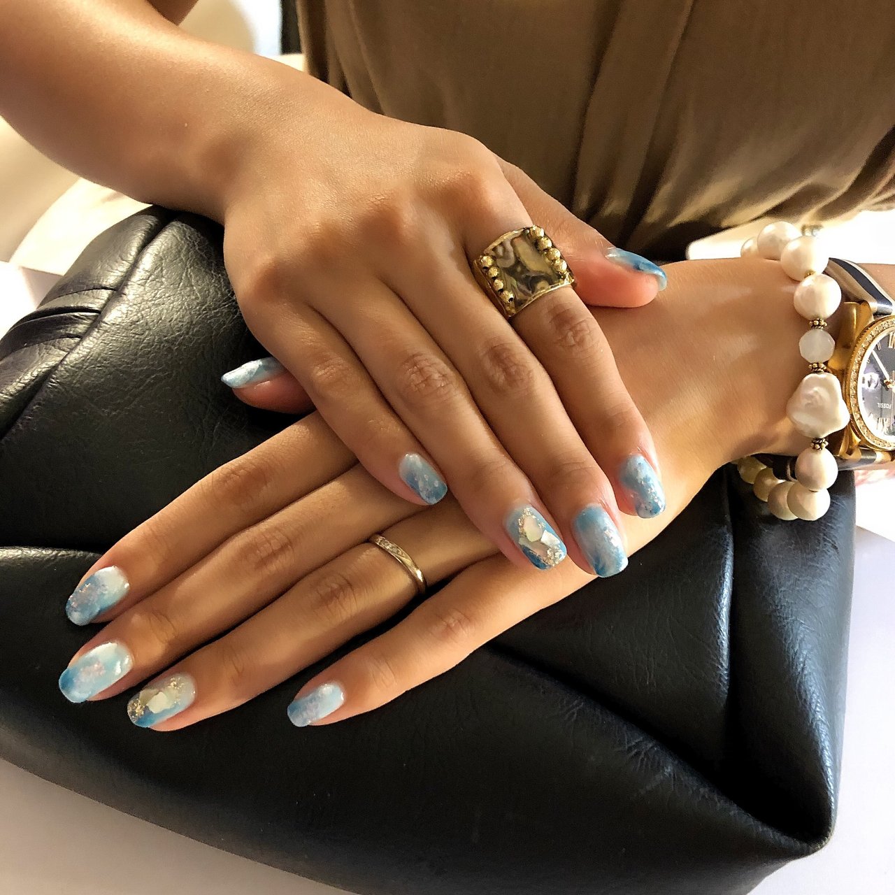 夏 冬 ハンド 大理石 ミディアム Reve Nailのネイルデザイン No ネイルブック