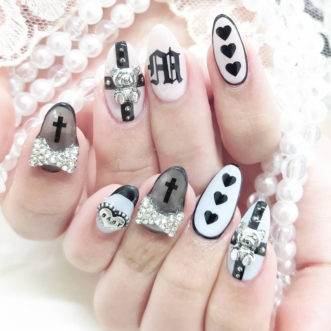 ワンカラー/アニマル柄/ハート/キャラクター/リボン - j.nails19の