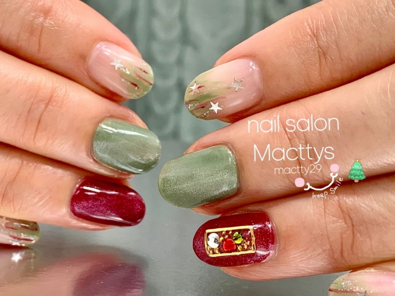 冬 クリスマス パーティー ハンド ビジュー Macttyのネイルデザイン No ネイルブック