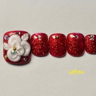 フット フラワー 3dのネイルデザイン ネイルブック