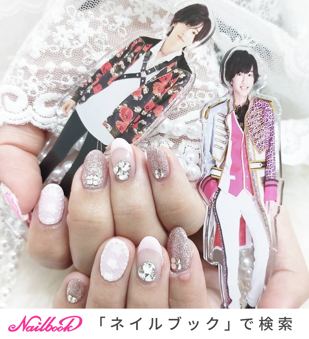 ハンド/ビジュー/ワンカラー/キャラクター/千鳥柄 - j.nails19の