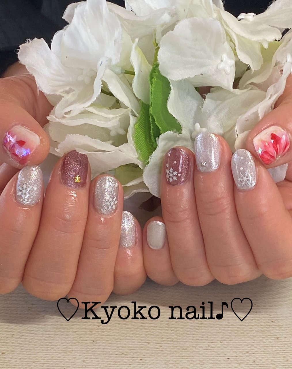 冬 クリスマス ハンド シンプル ワンカラー Kyoko Nailのネイルデザイン No ネイルブック