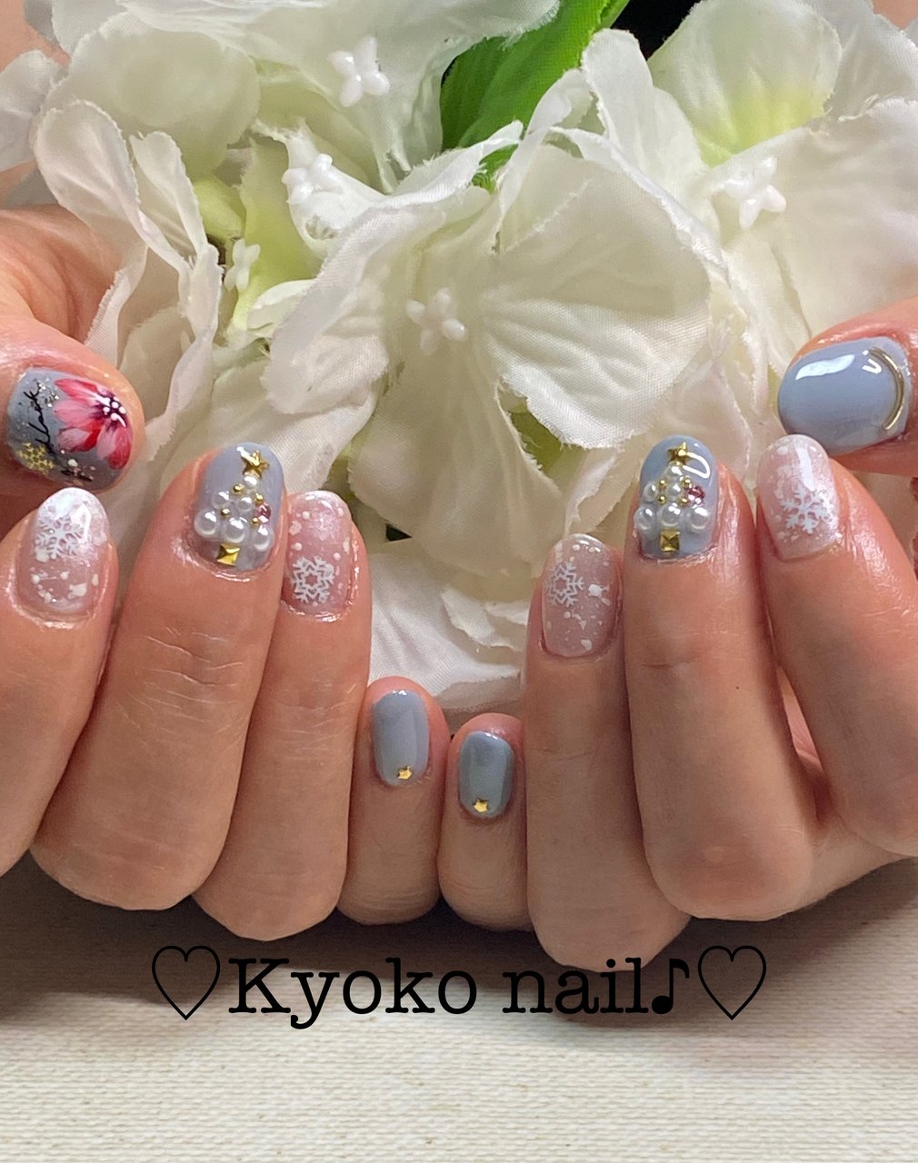 冬 クリスマス ハンド シンプル ワンカラー Kyoko Nailのネイルデザイン No ネイルブック