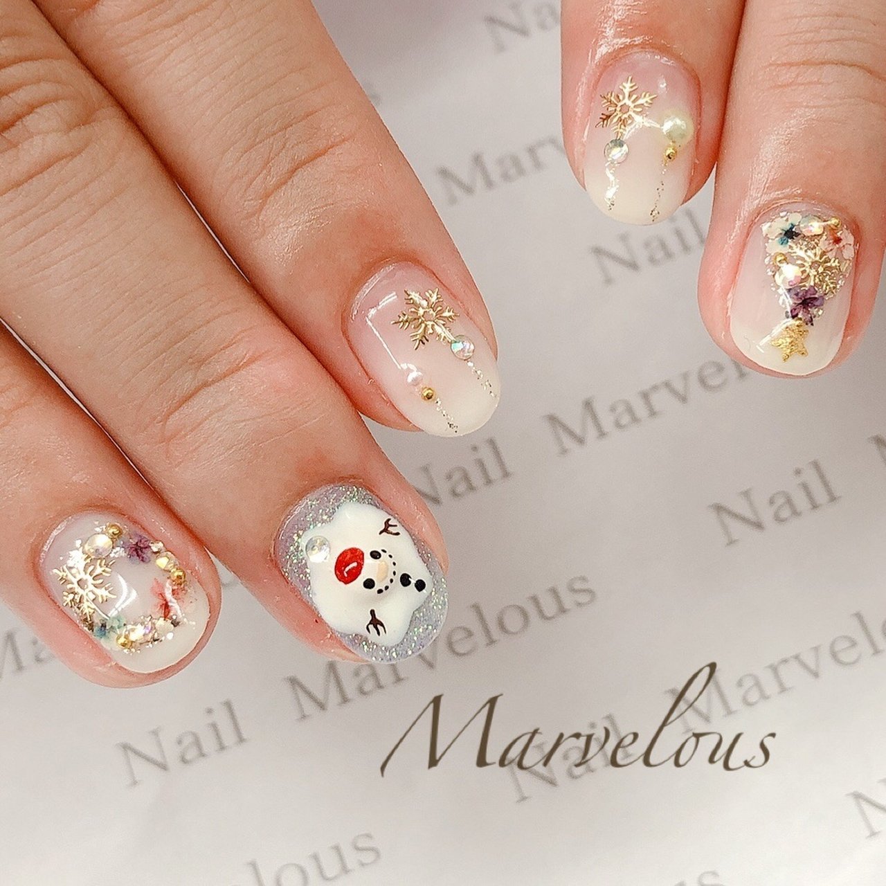 冬 クリスマス オフィス パーティー ハンド 原田涼子 ｍarvelous大宮東口店 のネイルデザイン No ネイルブック