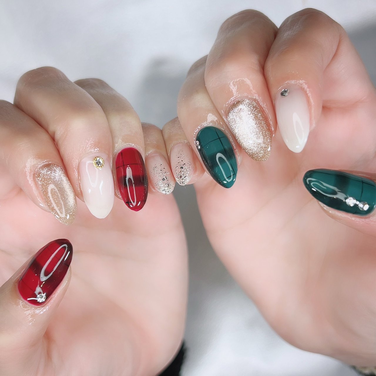 クリスマス レッド グリーン Nailandbeautyアンドネイルアンドビューティーのネイルデザイン No ネイルブック
