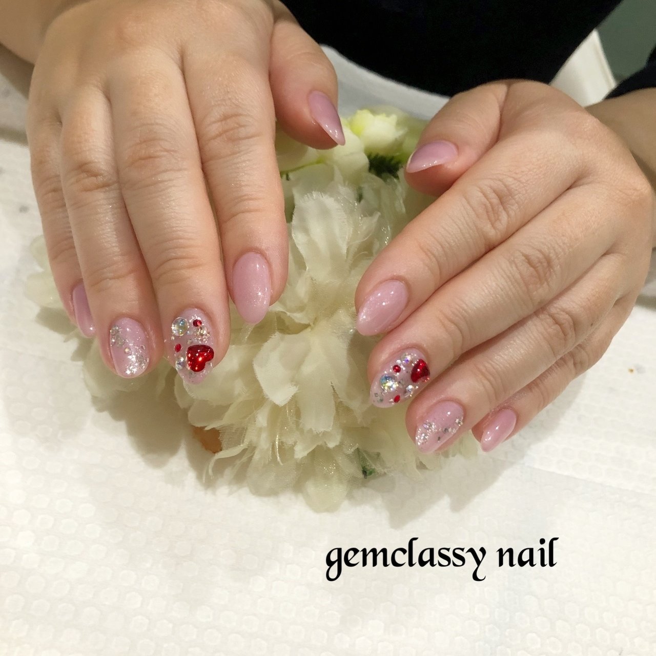 オールシーズン クリスマス ハンド ワンカラー ハート Gemclassy17のネイルデザイン No ネイルブック