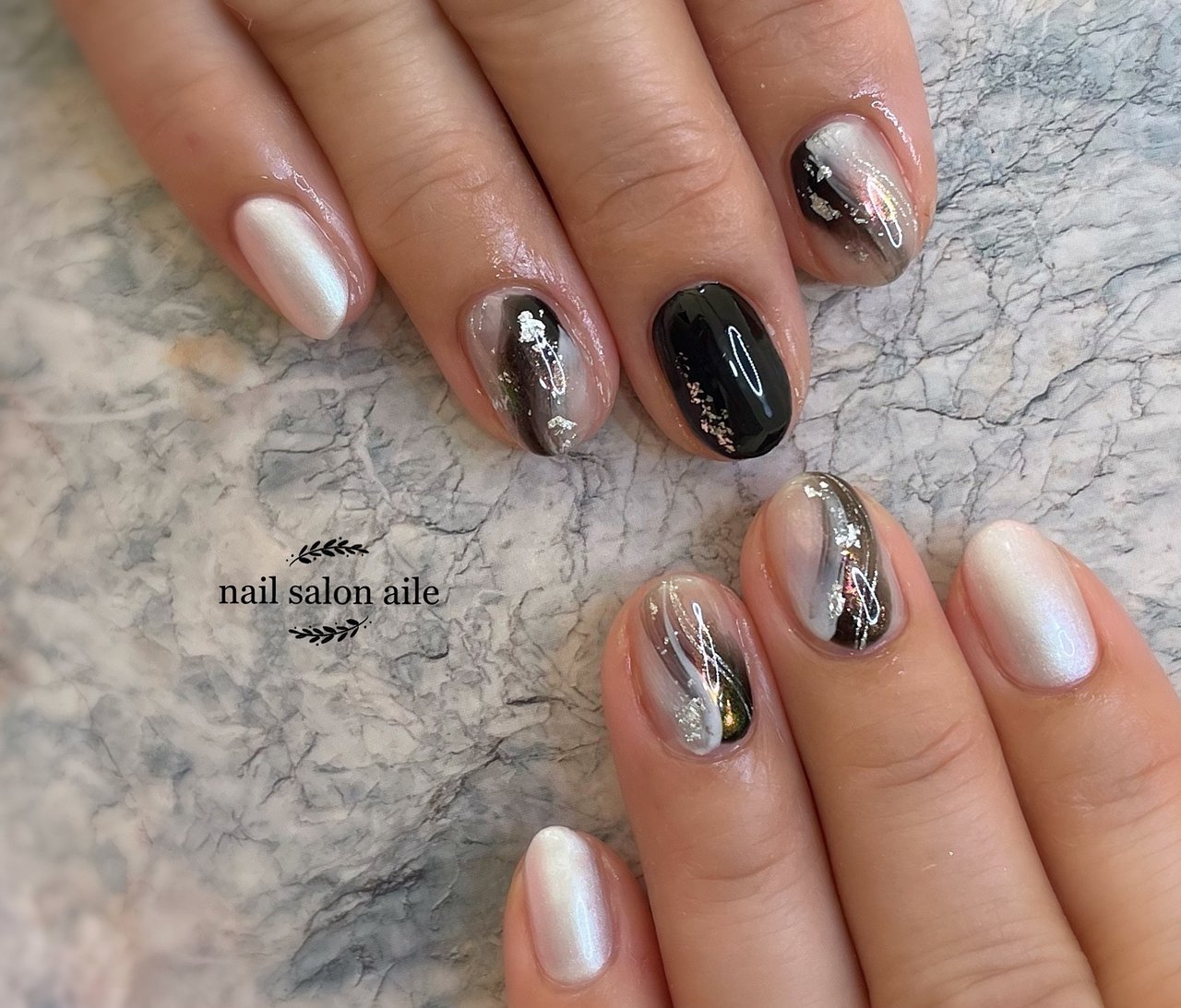 オールシーズン ハンド ラメ ワンカラー ニュアンス Nail Salon Aileのネイルデザイン No ネイルブック