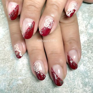 斜めフレンチ のネイルデザイン ネイルブック