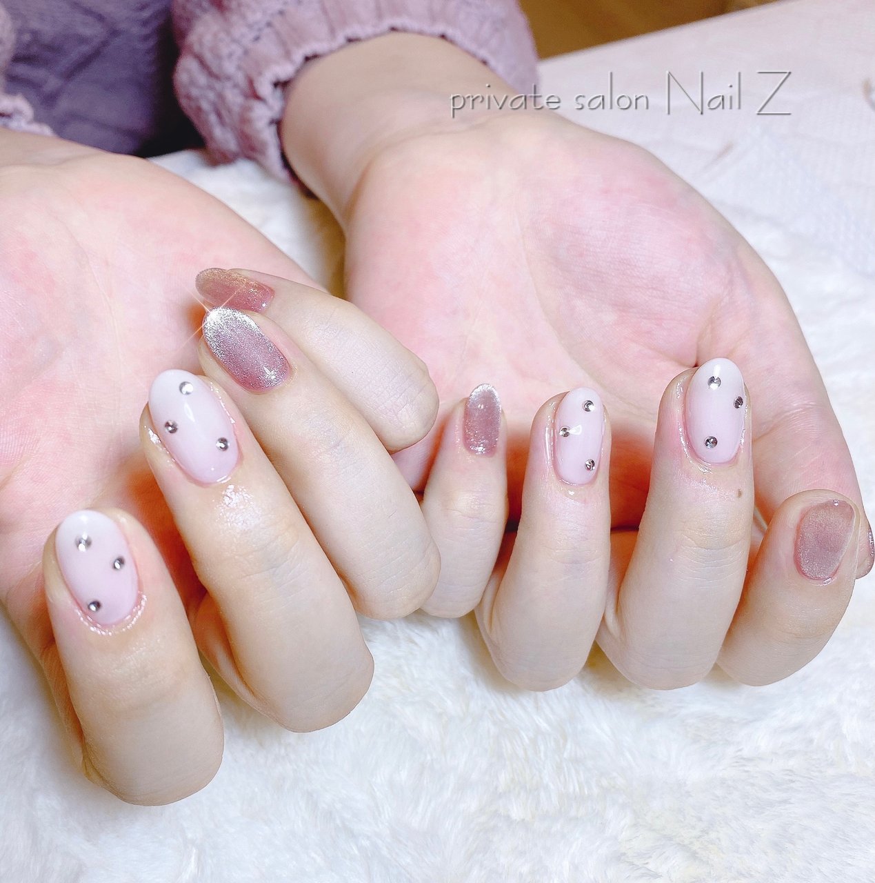 ハンド マグネット ミディアム ピンク ジェルネイル Nail Z ネイルジー のネイルデザイン No 610 ネイルブック