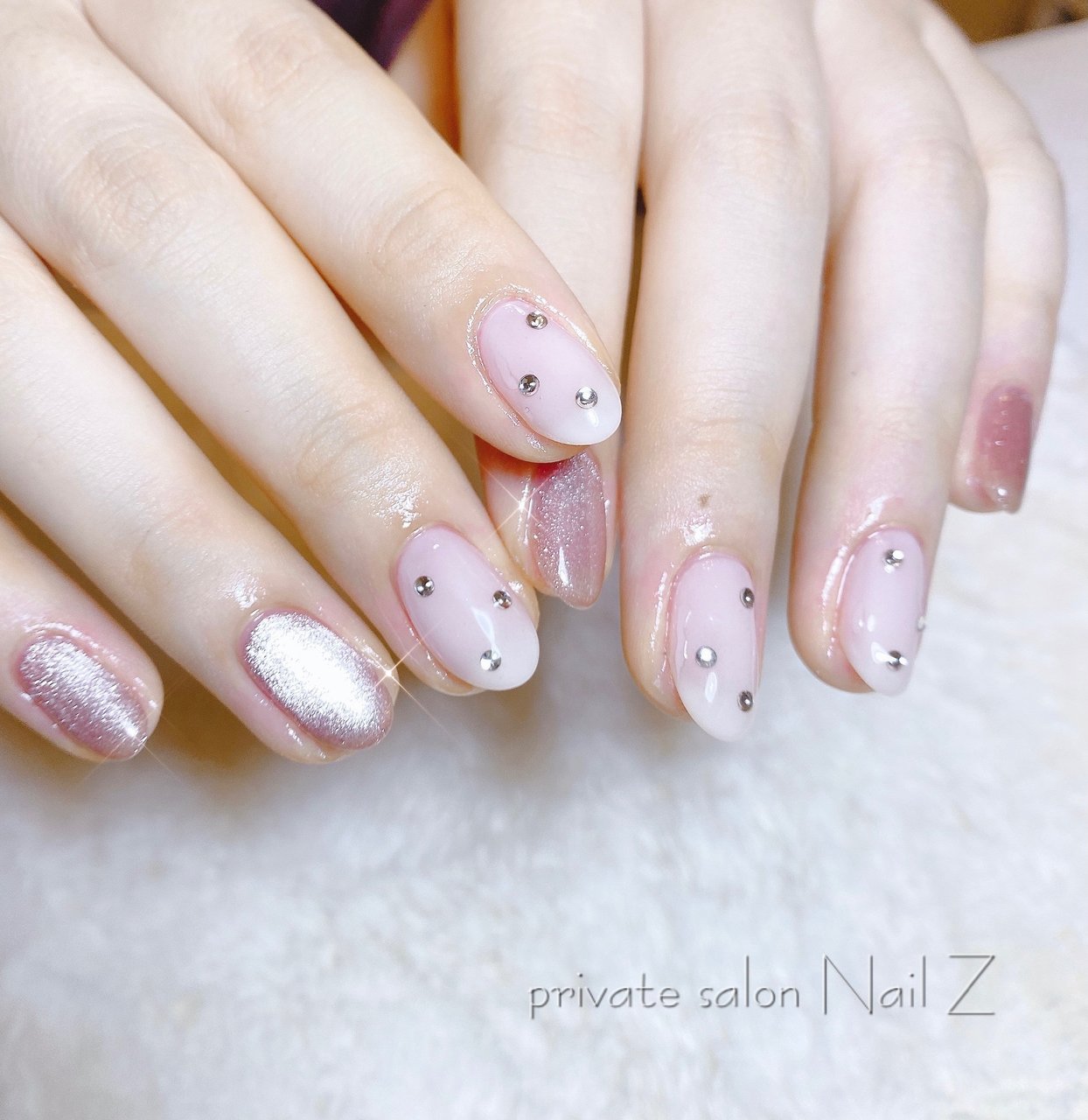 ハンド マグネット ミディアム ピンク ジェルネイル Nail Z ネイルジー のネイルデザイン No ネイルブック