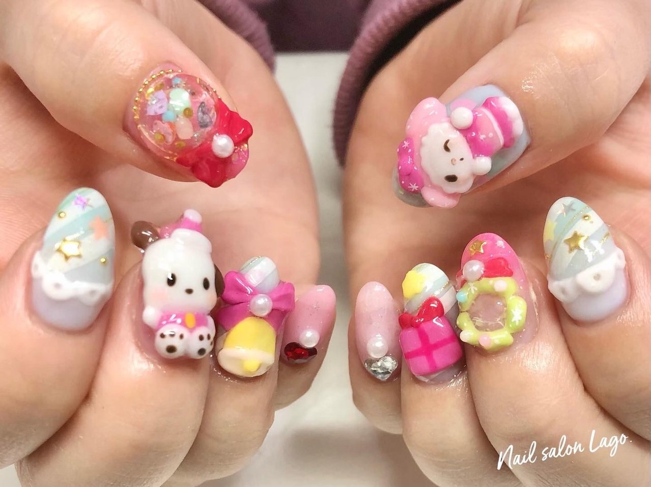 オールシーズン 女子会 ハンド 痛ネイル キャラクター Nailsalonlagoのネイルデザイン No ネイルブック