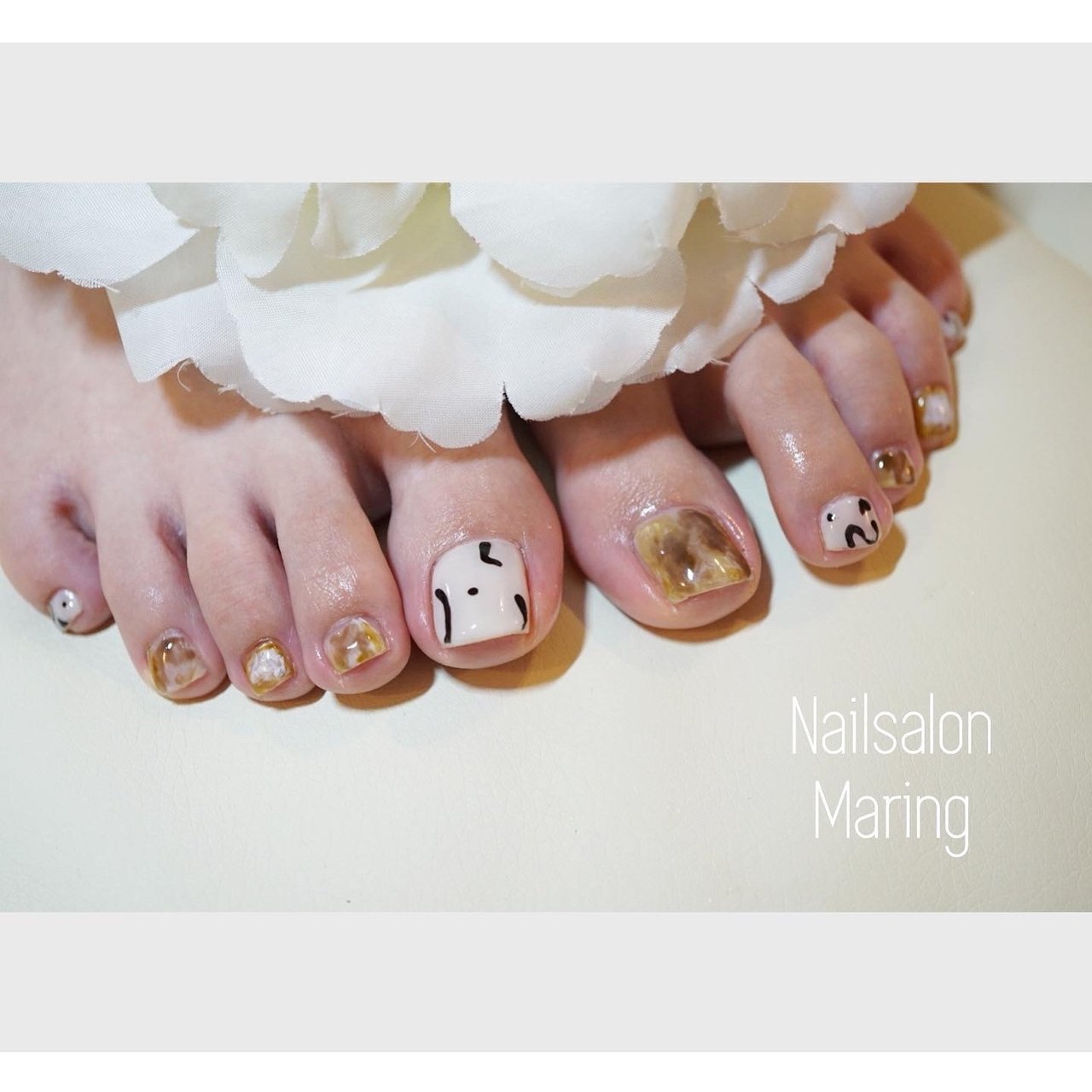 冬 フット ワンカラー ニュアンス ベージュ Nailsalon Maring マリング のネイルデザイン No ネイルブック