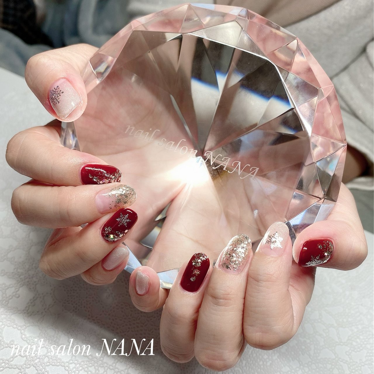 秋 冬 ハンド シンプル ラメ Nail Salon Nanaのネイルデザイン No ネイルブック