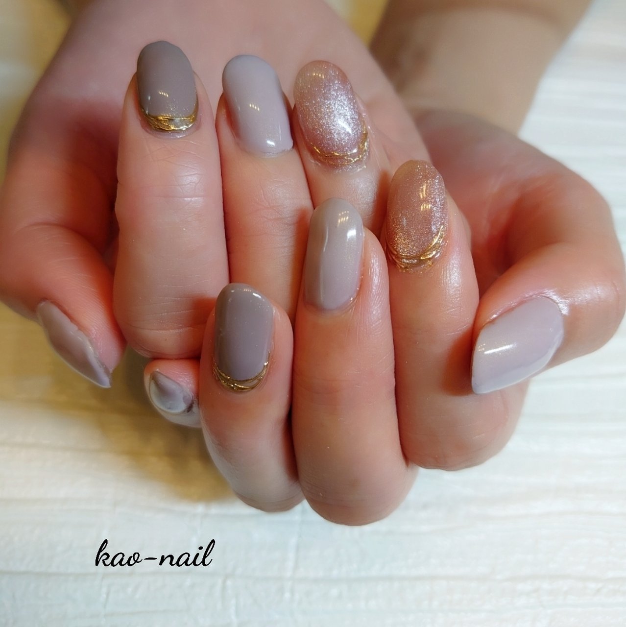秋 冬 オールシーズン オフィス ハンド Kao Nailのネイルデザイン No ネイルブック