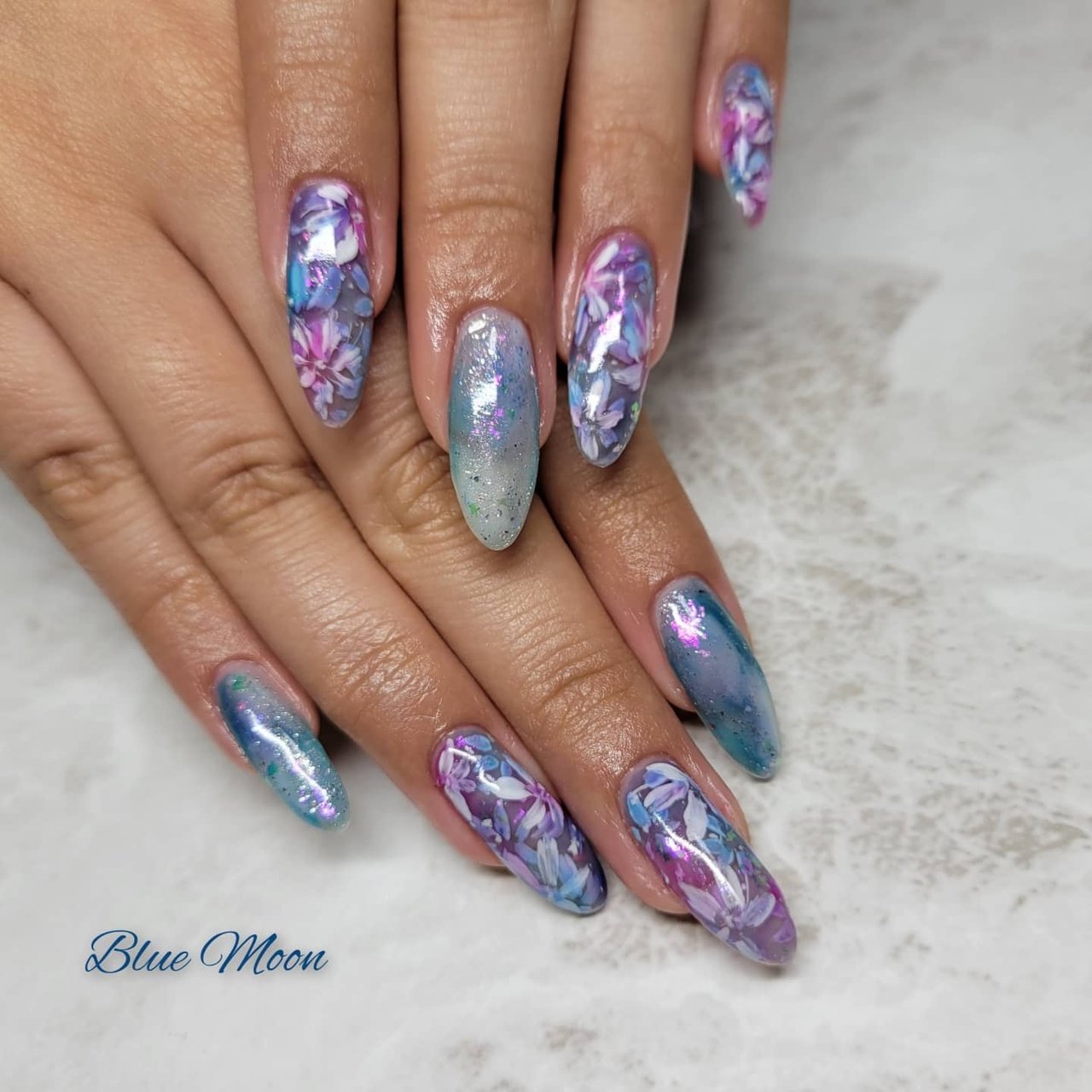 冬 オールシーズン 成人式 ブライダル ハンド Blue Moonのネイルデザイン No 658 ネイルブック