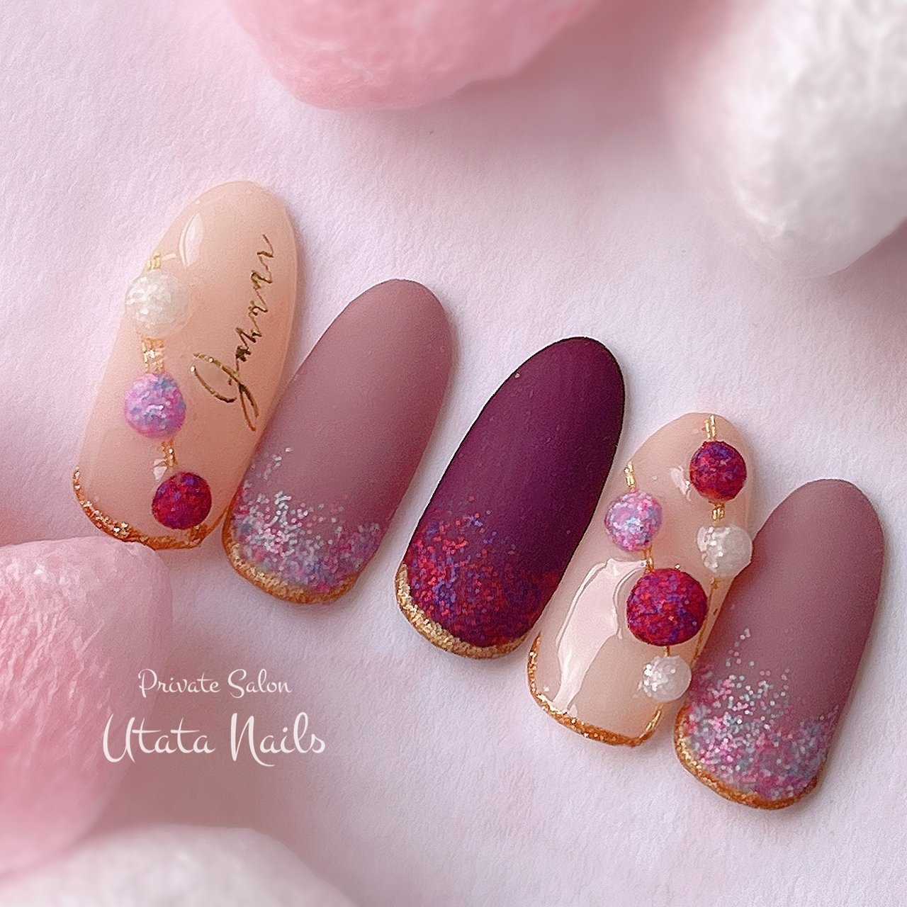 冬 お正月 クリスマス ハンド シンプル Utata Nailのネイルデザイン No ネイルブック