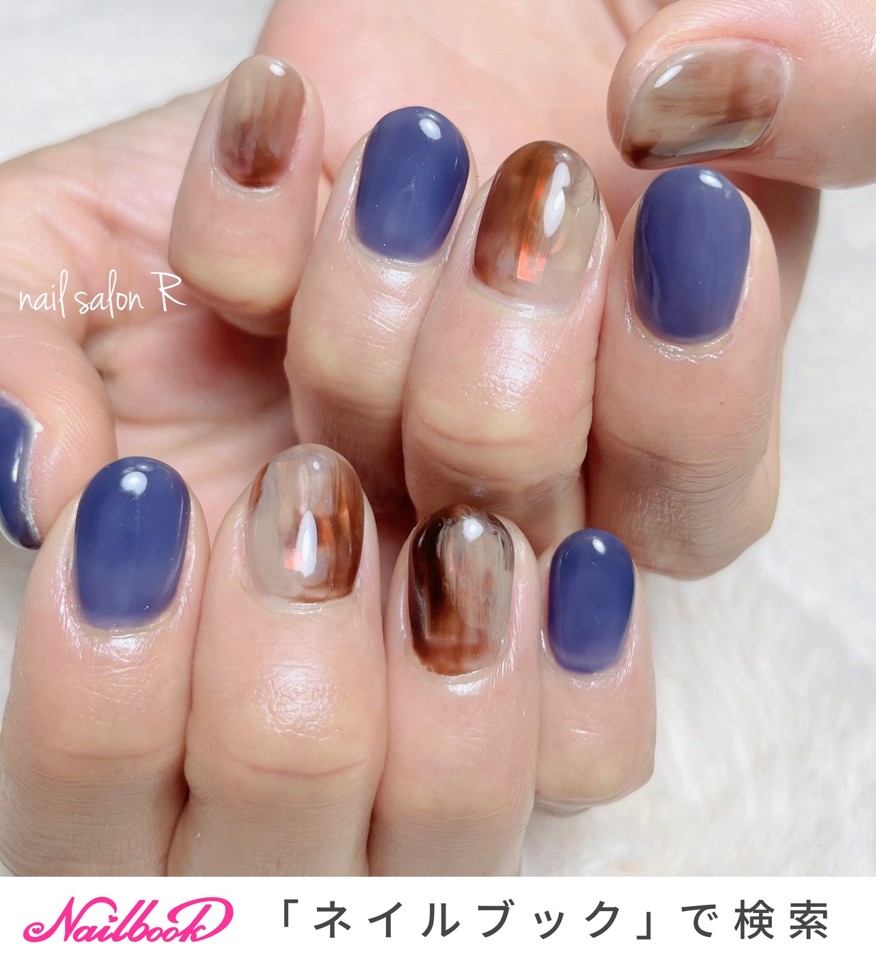 くすみブルーネイルのネイルデザイン ネイルブック