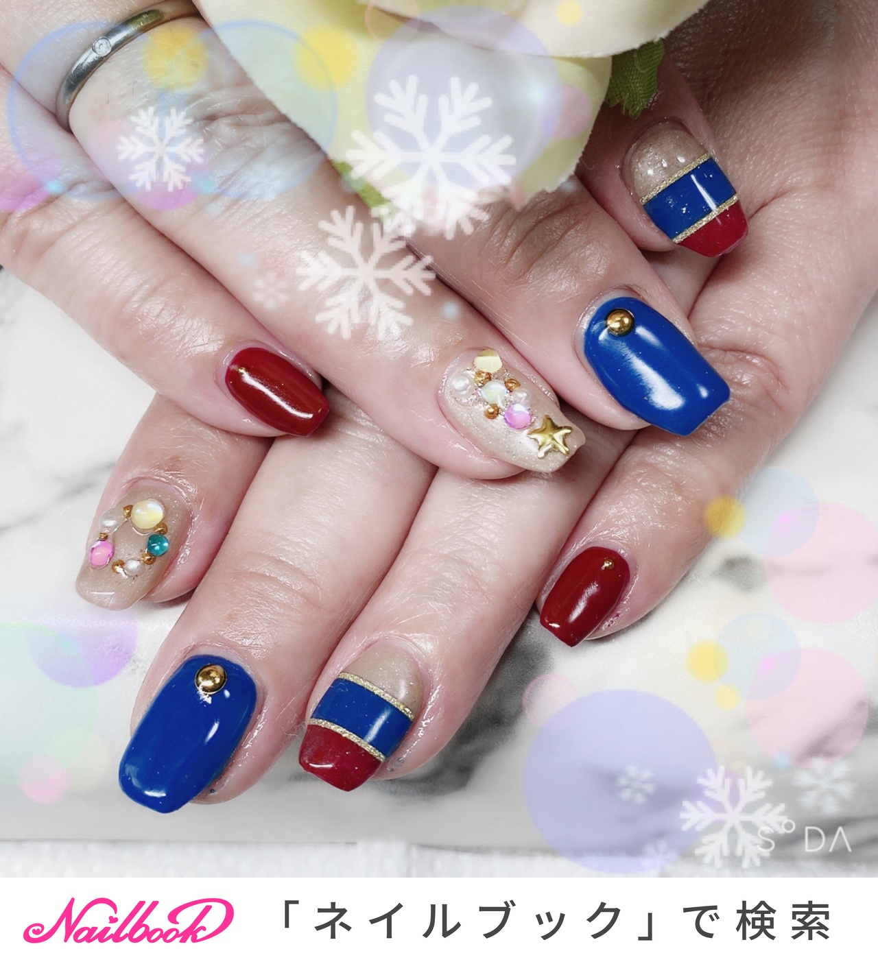 星 ボーダーのネイルデザイン ネイルブック