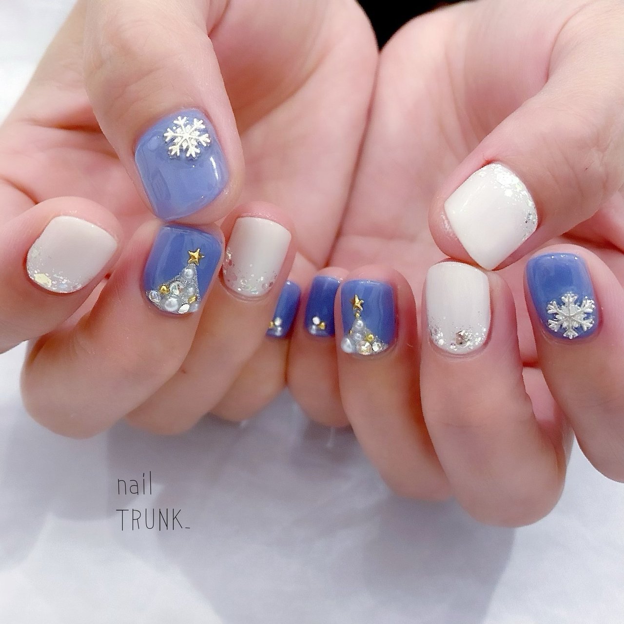 冬 クリスマス ハンド ラメ 星 Nail Trunkのネイルデザイン No ネイルブック