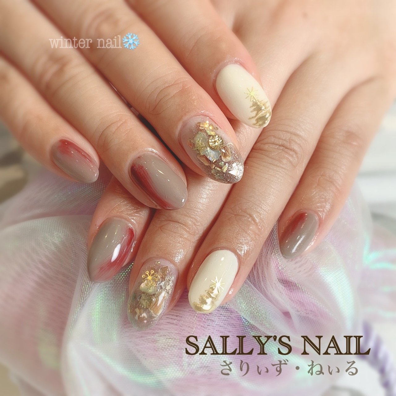 冬 クリスマス 女子会 ハンド グラデーション 岡崎市ネイルサロンsally S Nail さりぃず ねぃる リサのネイル デザイン No ネイルブック