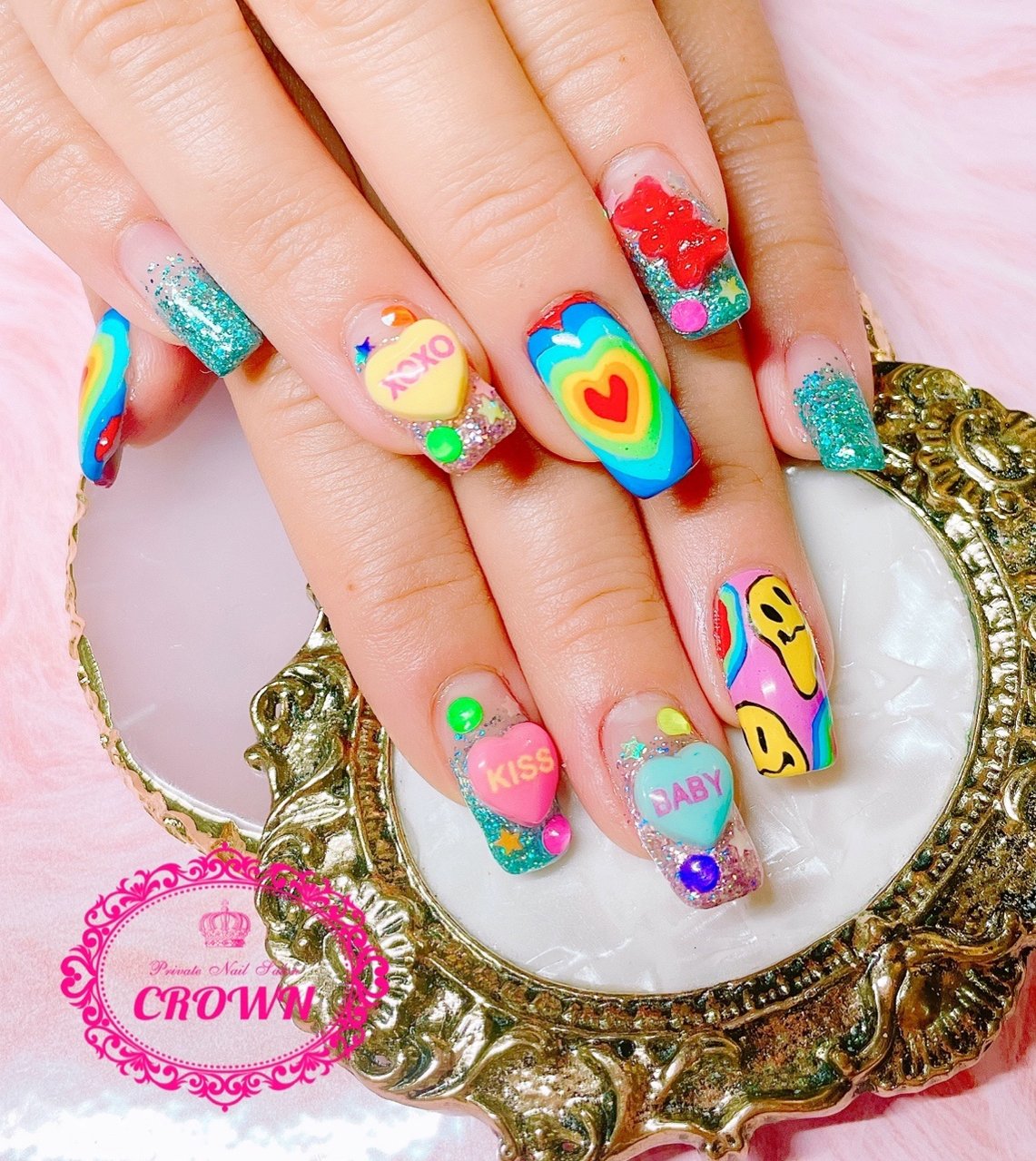 オールシーズン バレンタイン クリスマス パーティー ハンド Crown Nail Kikugawaのネイルデザイン No ネイル ブック