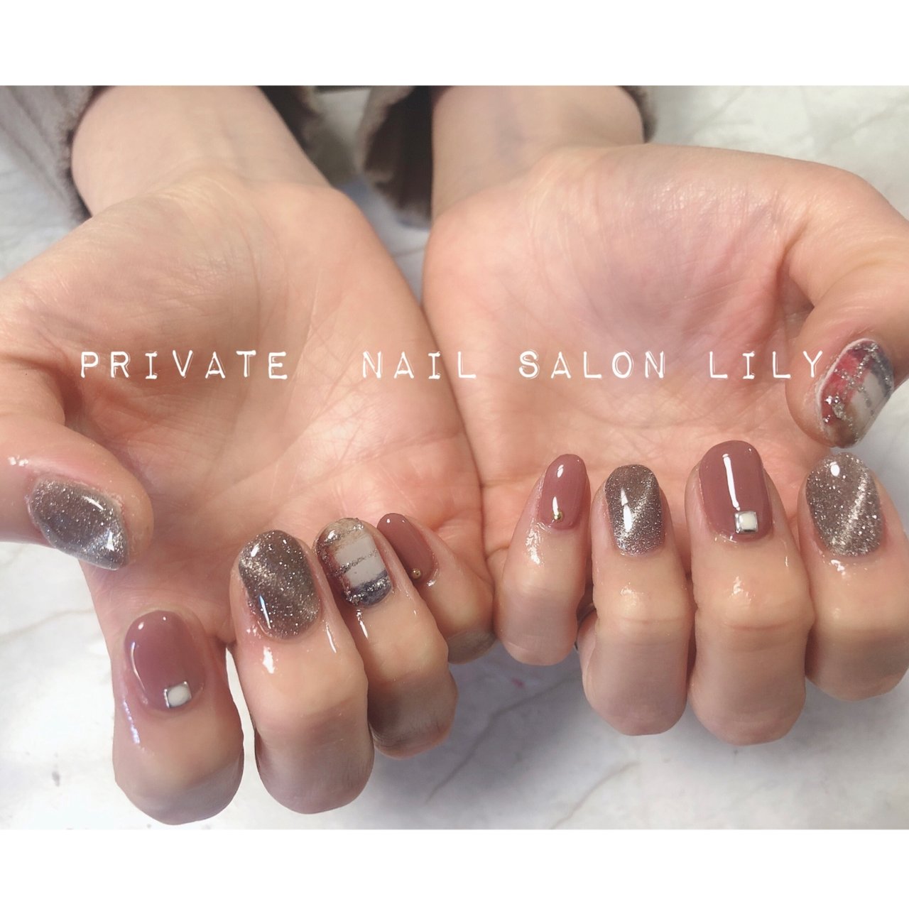 秋 冬 ハンド チェック マグネット Aya 4158のネイルデザイン No ネイルブック