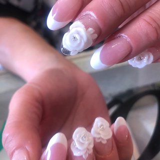 3d エンボス 立体 薔薇のネイルデザイン ネイルブック