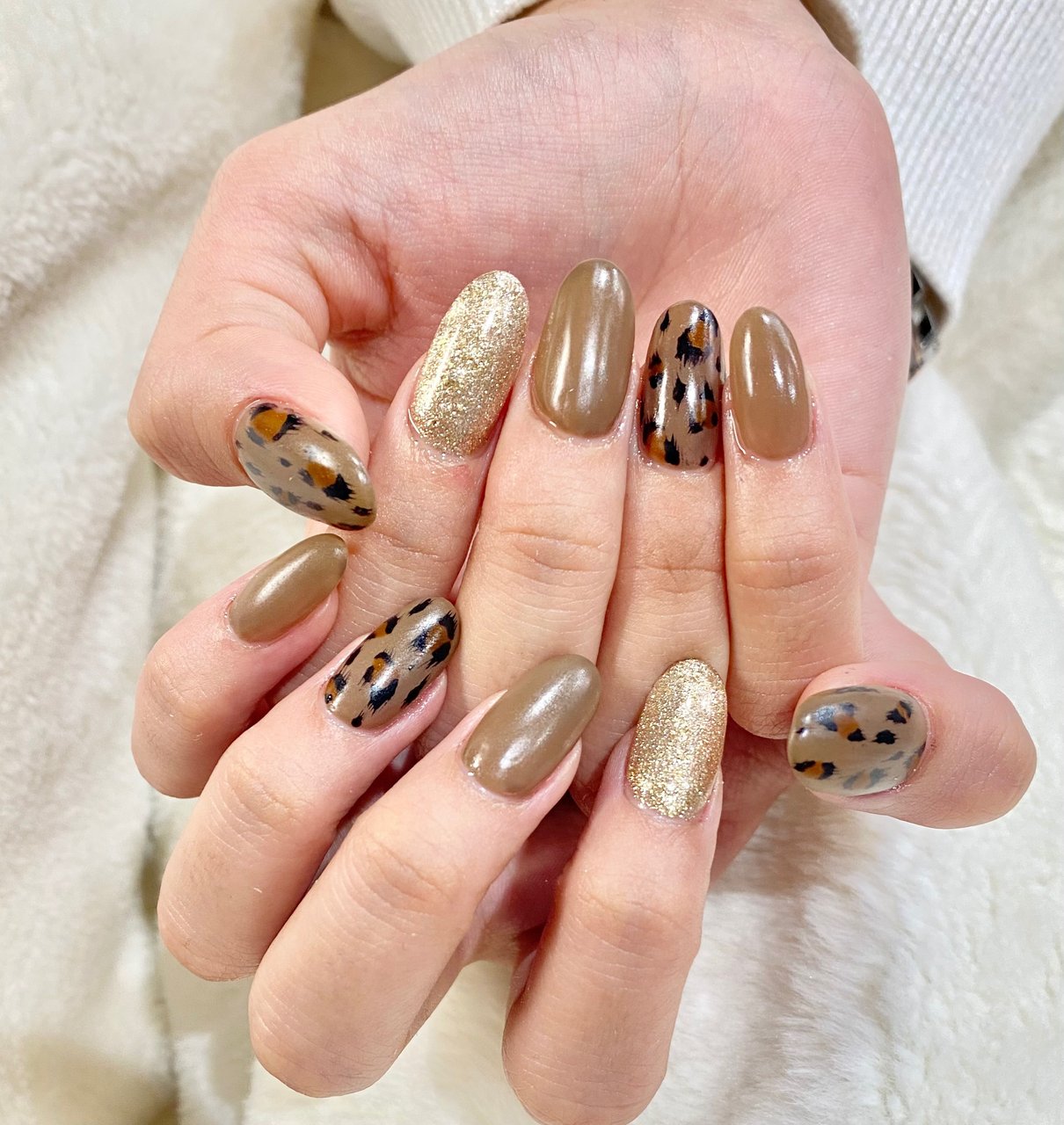 ハンド ラメ アニマル柄 マット レオパード Fluoriteのネイルデザイン No 621 ネイルブック