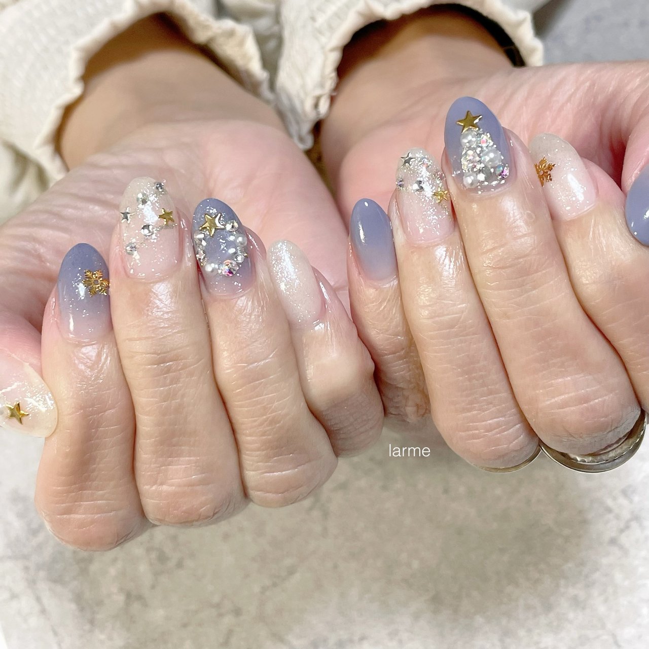 ハンド ホワイト 水色 ブルー Nailroomlarmeのネイルデザイン No 634 ネイルブック