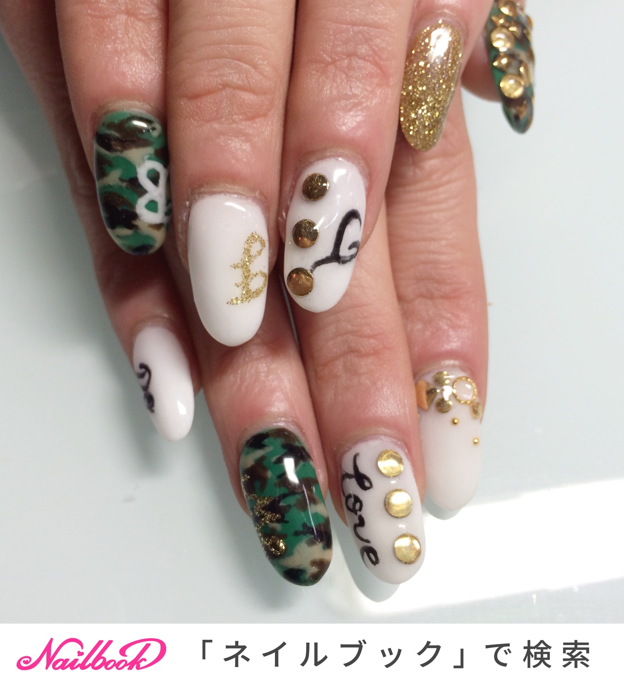 迷彩柄のネイルデザイン ネイルブック