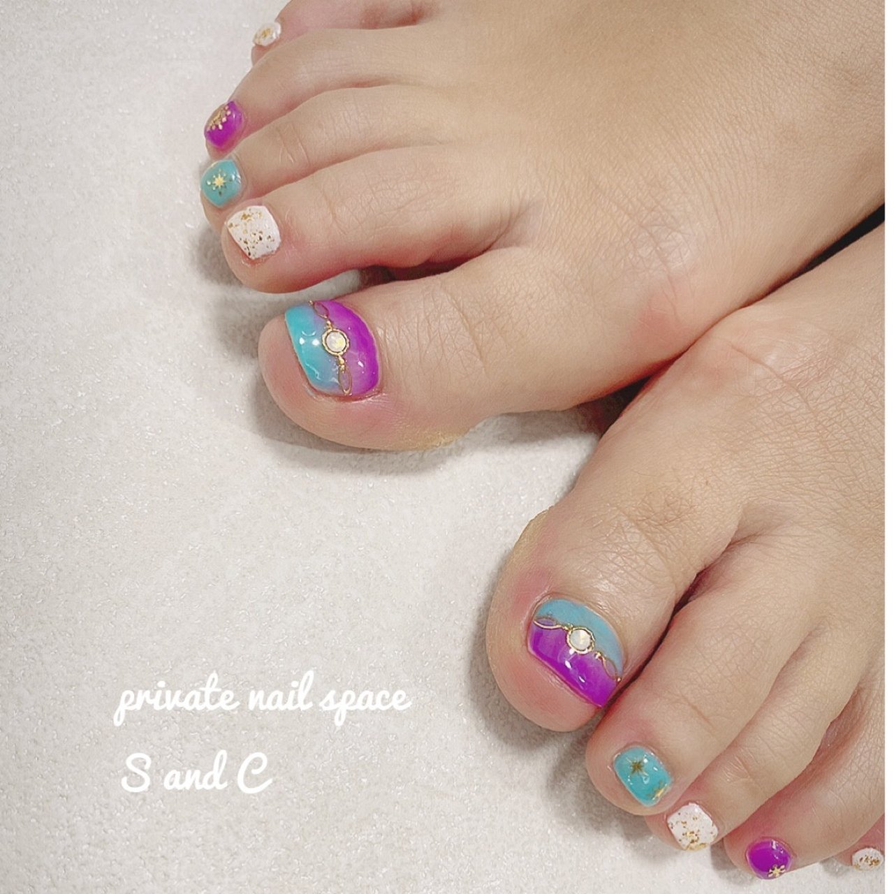 オールシーズン 旅行 海 リゾート フット Private Nail Space S And Cのネイルデザイン No 673 ネイル ブック