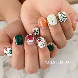 スイカのネイルデザイン ネイルブック