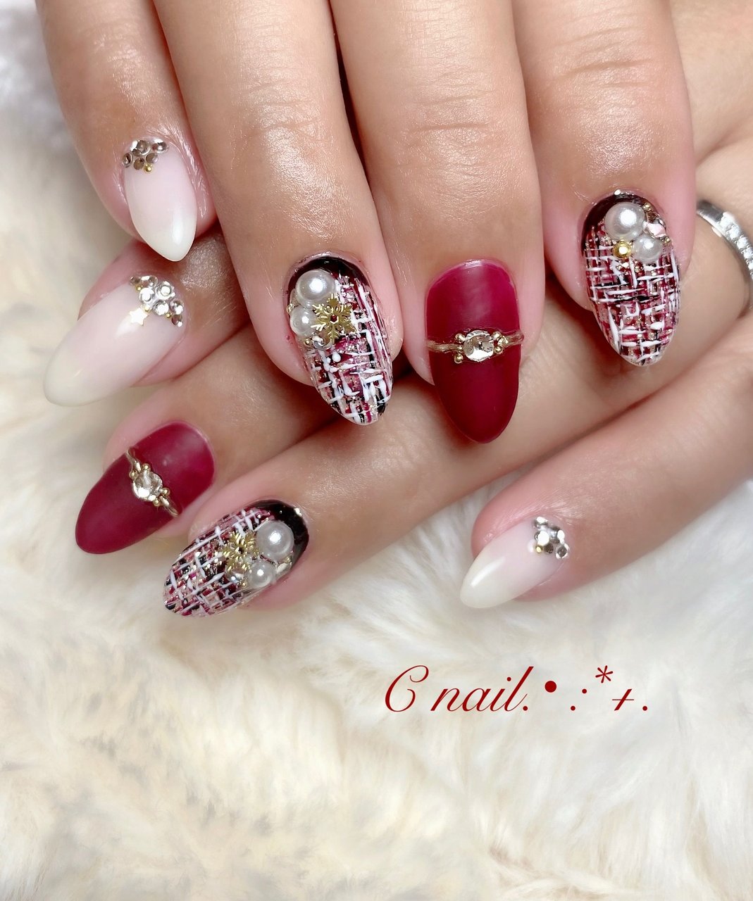 秋 冬 クリスマス ハンド シンプル 鈴鹿市 Cnailのネイルデザイン No ネイルブック