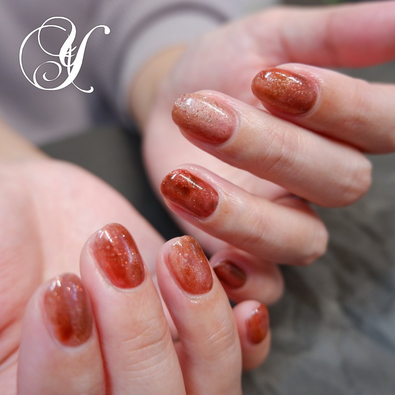 秋 冬 ハンド ラメ マグネット Yumicoのネイルデザイン No ネイルブック