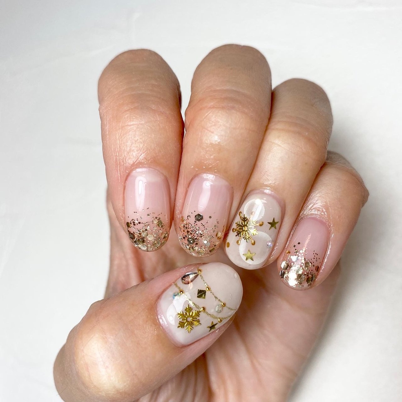 冬 クリスマス オフィス ブライダル ハンド Tsukiyo Nail のネイルデザイン No ネイルブック