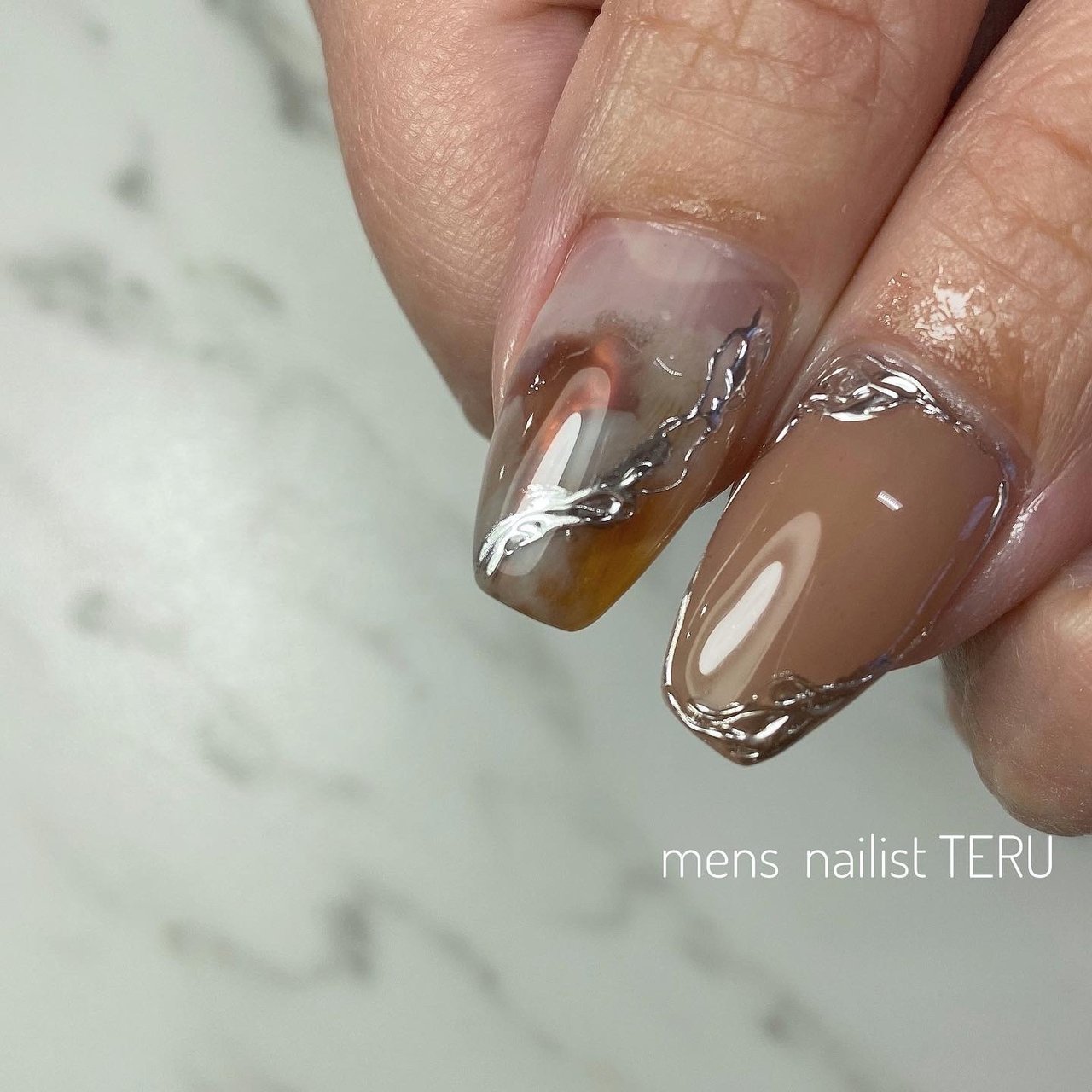 秋 冬 ハンド ジェルネイル 大阪北堀江nail Salon Eternalメンズネイリストteruのネイルデザイン No 602 ネイル ブック