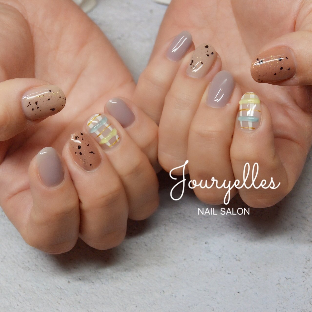 秋 冬 ハンド アニマル柄 チェック Jouryellesのネイルデザイン No ネイルブック