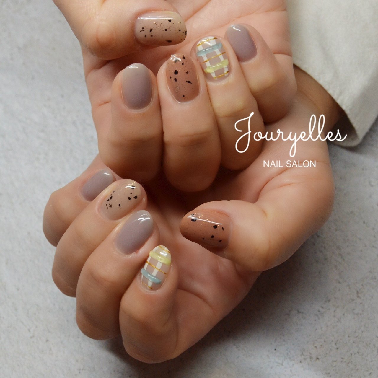 秋 冬 ハンド アニマル柄 チェック Jouryellesのネイルデザイン No ネイルブック