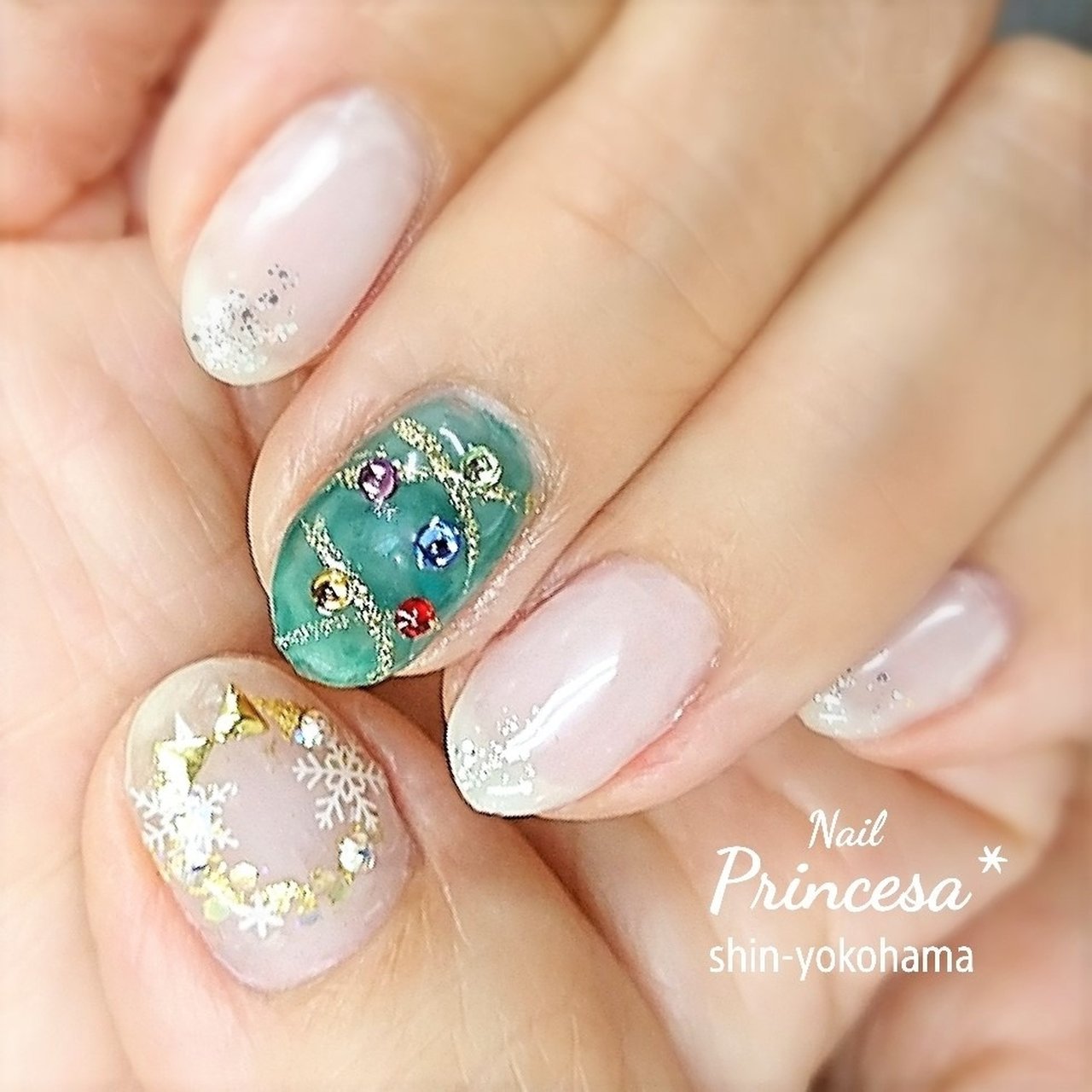 冬 クリスマス オフィス デート ハンド Nail Princesa 新横浜 ネイルプリンセサのネイルデザイン No ネイル ブック