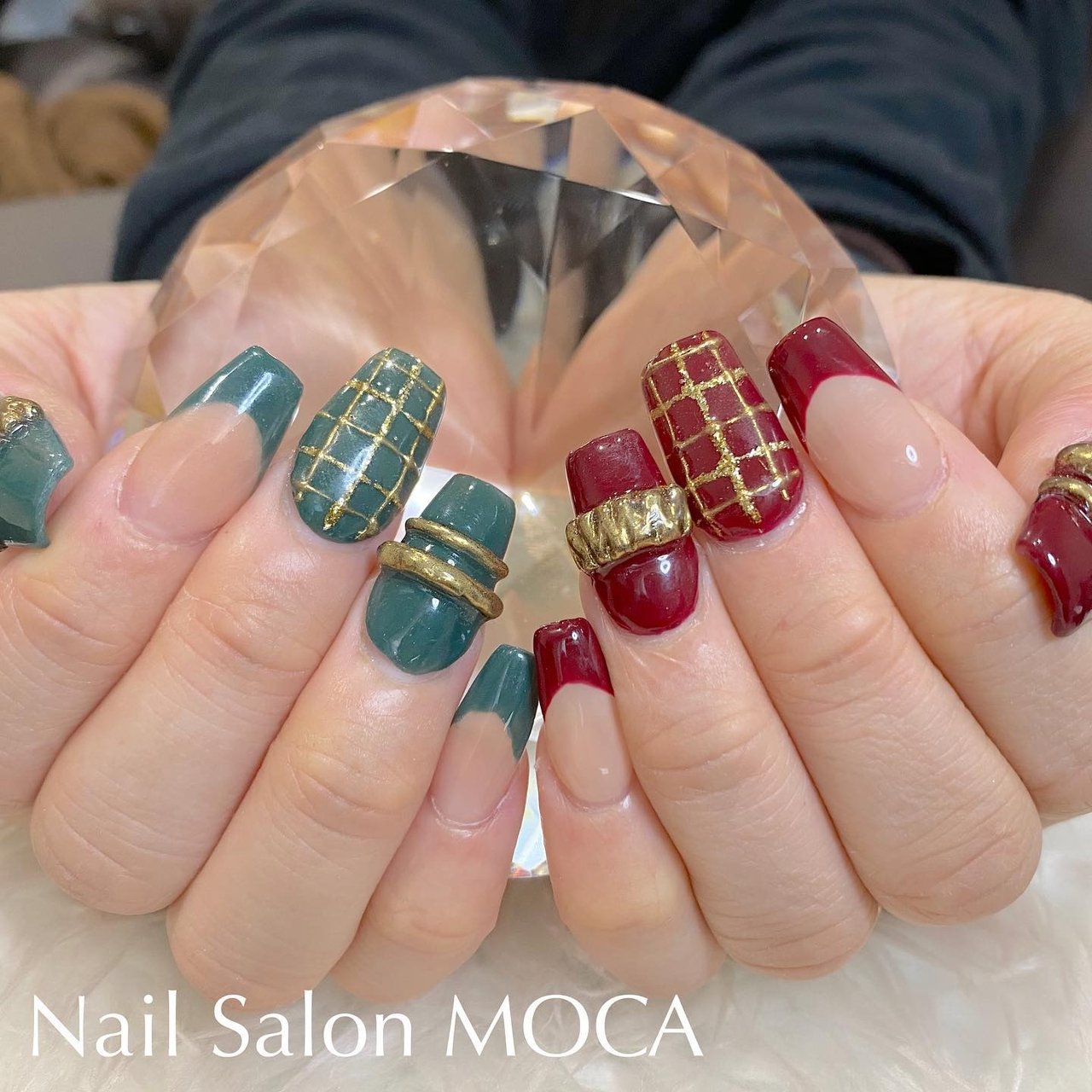 冬 クリスマス パーティー ハンド フレンチ Nail Salon Mocaのネイルデザイン No ネイルブック