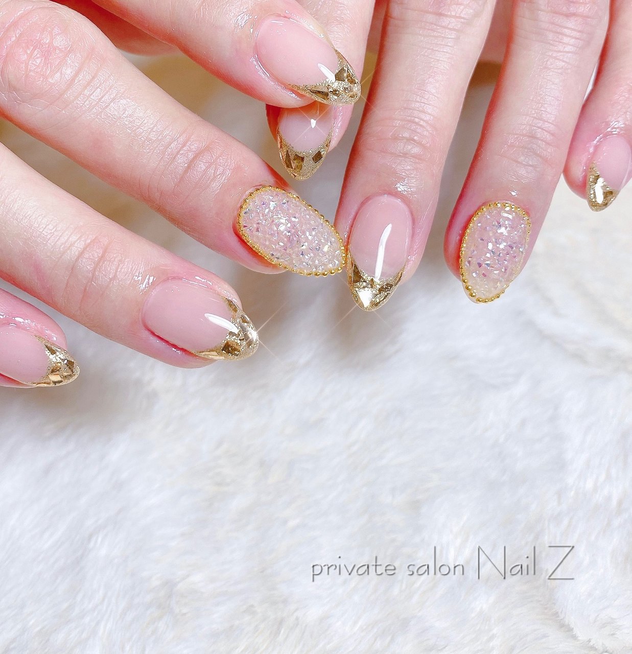 ハンド フレンチ チェーン ロング ピンク Nail Z ネイルジー のネイルデザイン No 630 ネイルブック