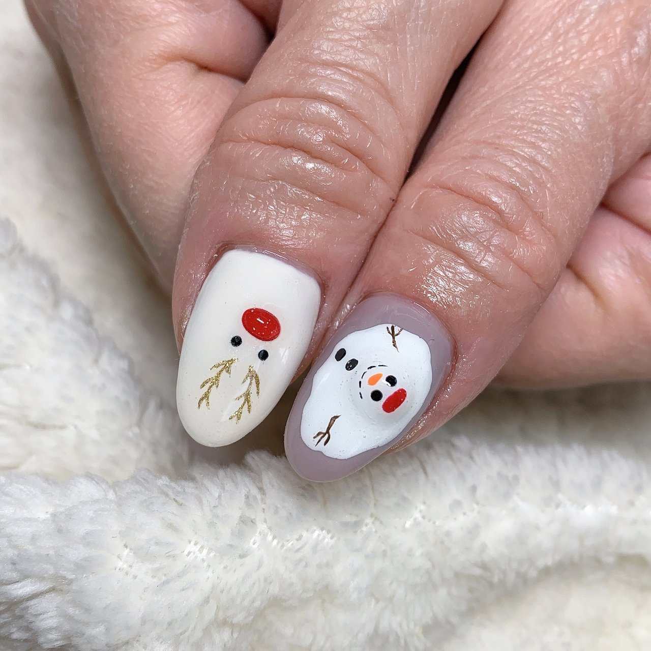 冬 クリスマス ハンド ワンカラー キャラクター Barbienail のネイルデザイン No ネイルブック