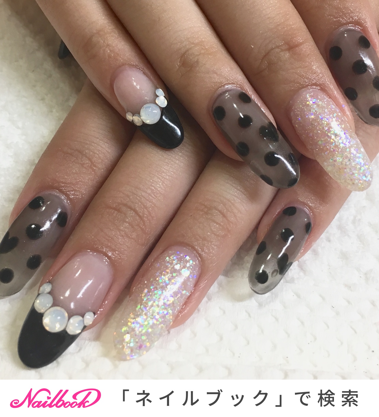 ブラック 黒 スカルプのネイルデザイン ネイルブック