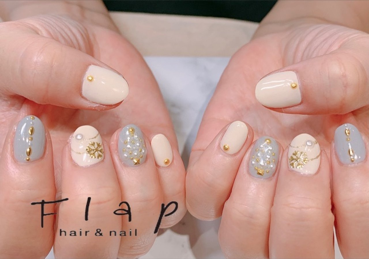 冬 クリスマス ハンド ワンカラー ショート Hair And Nail Flapのネイルデザイン No ネイルブック