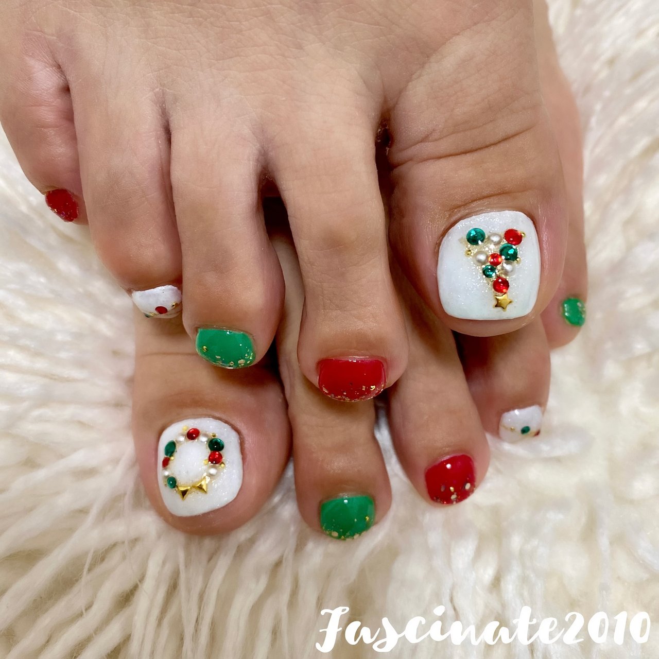 冬 旅行 クリスマス 女子会 フット Fascinate10のネイルデザイン No ネイルブック